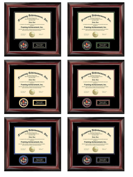 Diploma Frame Medal Display Case Mahogany Wood Matted Framing Graduation Certificate Award Degree Graduate Medallion Military Gift Holder