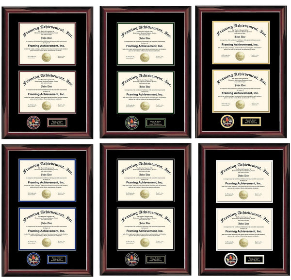 Dual Certificate Frame Double License State Board College Diploma Frame Military Two Documents Degree Framing Award Medal Shadow Box Case Holder