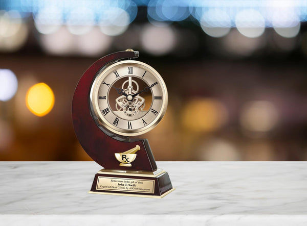 Doctor of Pharmacy gift engraved clock Pharmacist retirement PharmD graduate