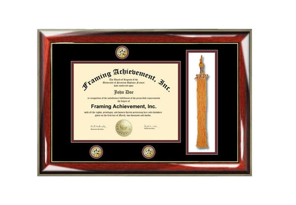 Graduation tassel diploma frame university college degree triple medallion seal logo college graduate plaque certificate framing