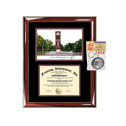 Louisiana Tech University diploma frames lithograph LTU frame campus sketch certificate framing graduation degree case holder Louisiana Tech