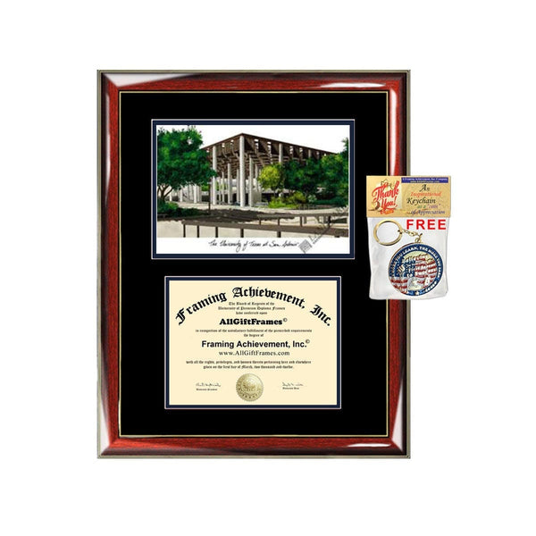 University of Texas San Antonio diploma frames lithograph frame UTSA campus image framing graduation degree gift college plaque graduate