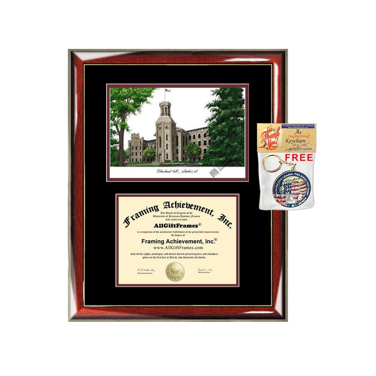 Ncc Frame North Central College diploma frames NCC lithograph frame campus sketc