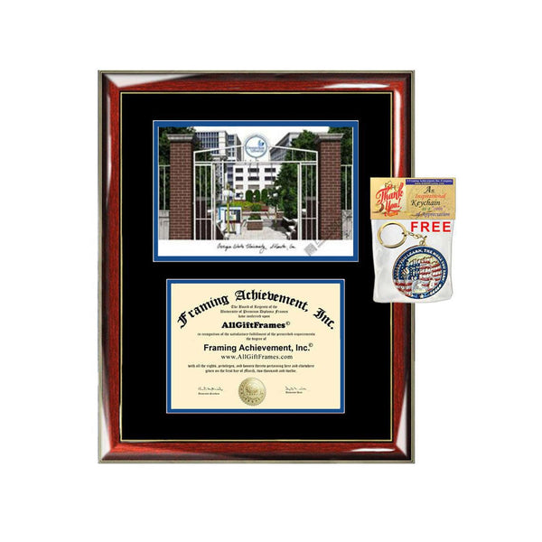 Georgia State University diploma frame lithograph campus image GSU certificate degree frames framing gift graduation plaque college graduate