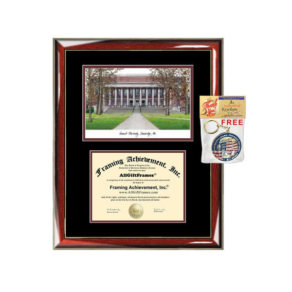 Harvard University diploma frame lithograph campus image Harvard certificate degree frames framing gift graduation plaque college graduate