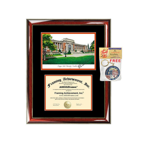 Oregon State University diploma frames lithograph OSU degree frame campus image certificate framing graduation gift college plaque grad