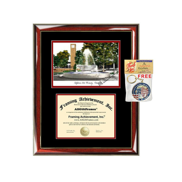 Fresno State diploma frames campus sketch Fresno State University lithograph frame certificate framing graduation degree gift college Cal