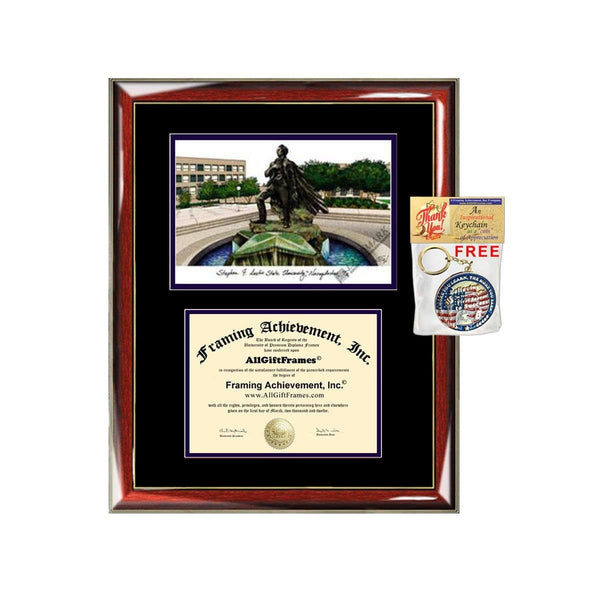 SFASU diploma frames Stephen F Austin State University lithograph frame campus sketch framing university frames case graduation degree gift