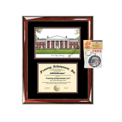 Centre College diploma frame lithograph campus image certificate framing graduation document degree gift graduate picture holder case grad