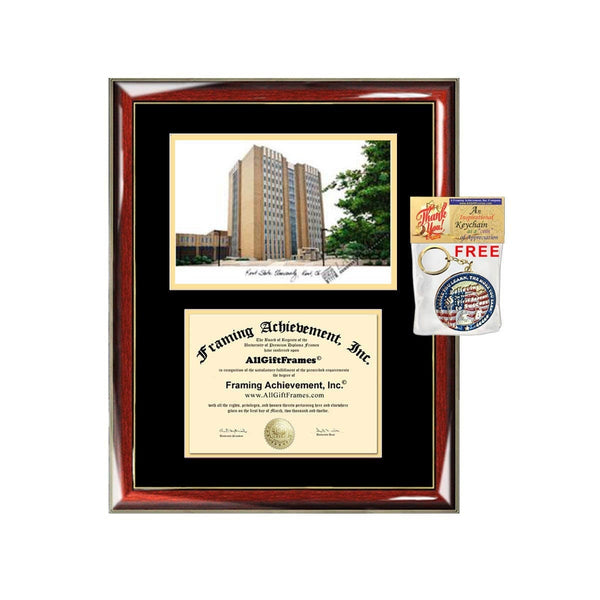 Kent State University diploma frame lithograph Kent certificate frames graduation degree framing college document gift campus image holder