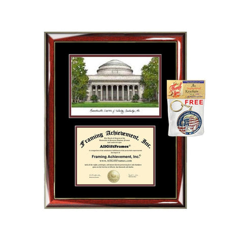 MIT diploma frames Massachusetts Institute of Technology lithograph frame campus sketch framing graduation degree gift plaque certificate
