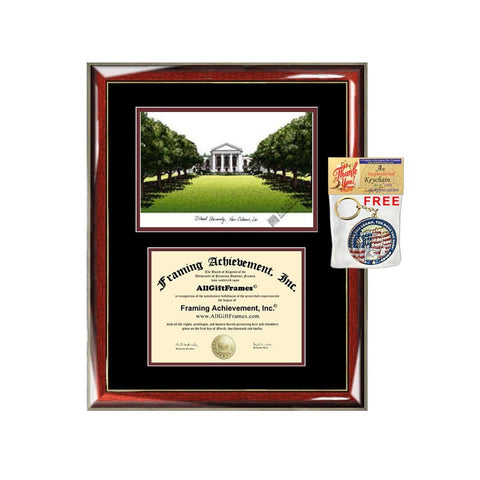 Dillard University diploma frames lithograph Dillard degree frame campus image certificate framing graduation gift college plaque graduate