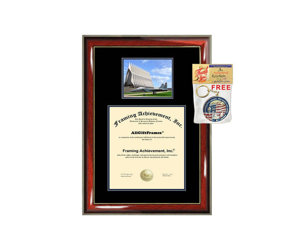 USAFA diploma frame campus photo United States Air Force Academy certificate framing graduation document plaque degree gift graduate case