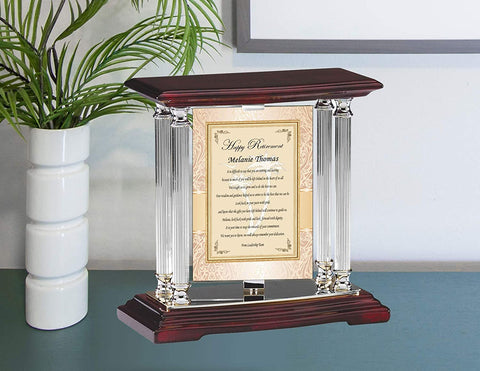 Personalized Employee Retirement Plaque Silver Desk Mantel Swivel Congratulation Best Wishes Going Away Boss Coworker Retiree Gift Colleague Present