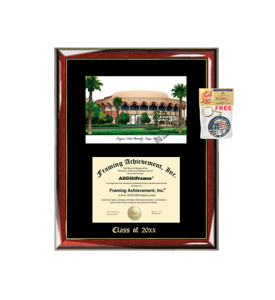 Arizona State Diploma Frame Emboss Lithograph Graduation Degree Framing Certificate Graduate Gift Document Black Matted University Diploma Frame