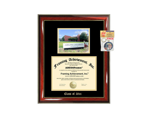 Diploma Frame Big Adelphi University Graduation Gift Embossed Picture Frames Engraving Bachelor Master MBA PHD Personalized Document Degree School Photo Double Matted Framing