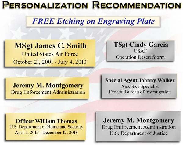 5x7 Portrait Photo Engraved Military Picture Frame Matted US Armed Forces