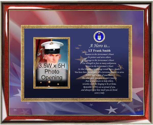 USAF Photo Frame Plaque Gift Retirement