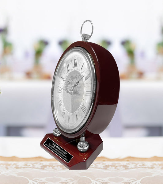 Personalized Engrave Clock Custom Wooden Business Retirement Gift Embellish Anniversary Shelf Custom Black Engraving Boss Promotion Clocks