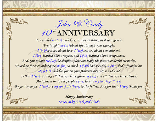 anniversary poem parent