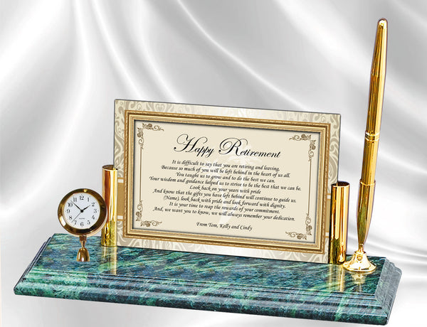 retirement gift poetry clock