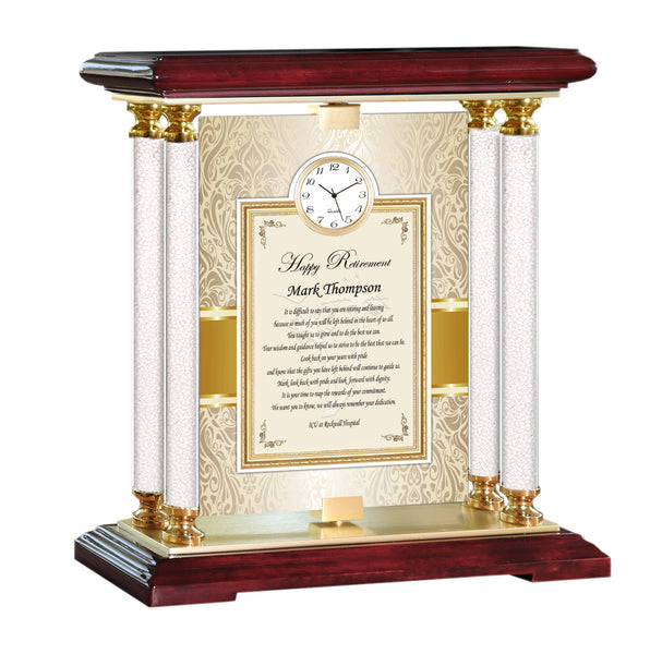 Customize Gold Personalized Clock Best Retirement Gifts Congratulations Luxury Him Her Expensive Present Appreciation Going Away Thank You