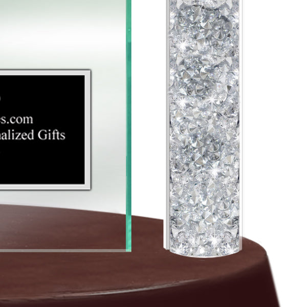 Personalized Clocks Home Office Gift Corporate Employee Engravable Custom Glass Wood Diamond Luxury Executive Engraved Congratulations Thanks