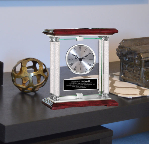 Engraved Gifts Presents for Her Him Engravable Diamond Desk Clock Engraving Personalized Going Away Birthday Promotion Years Service Award