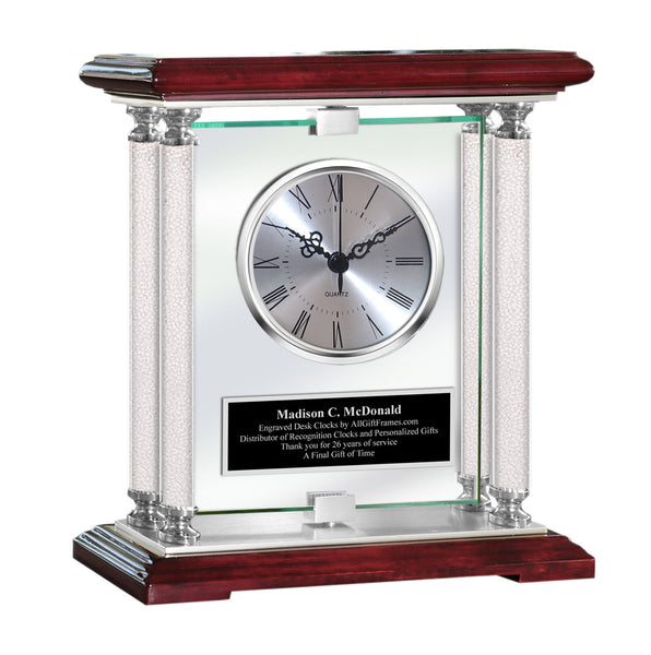 Engraved Gifts Presents for Her Him Engravable Diamond Desk Clock Engraving Personalized Going Away Birthday Promotion Years Service Award