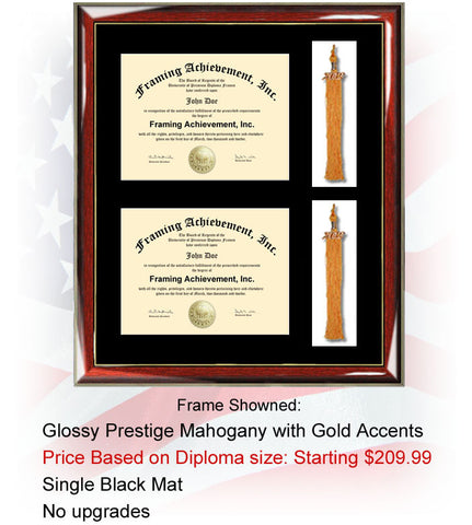 Double diploma frame tassel