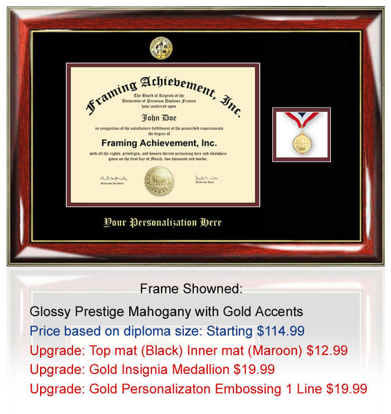 university diploma frame medallion