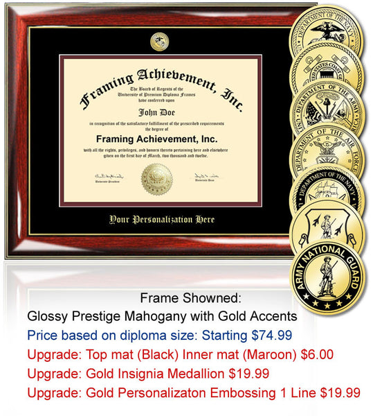 Military Honorable Discharge Certificate Award Frame