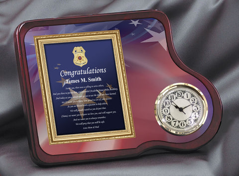 Law Enforcement Gift Mahogany Clock