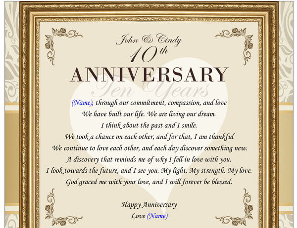 Anniversary Poetry Gift