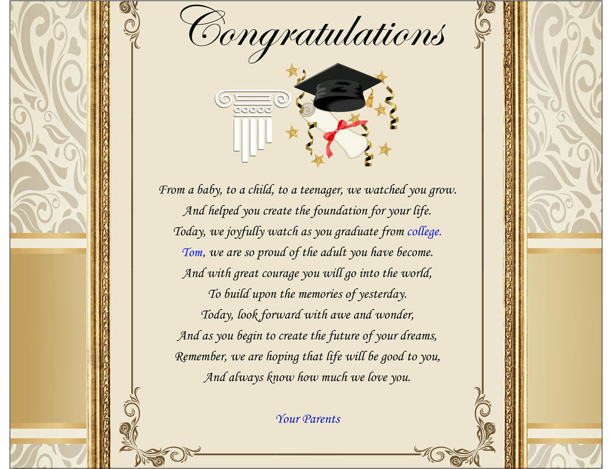 Graduation Gift Plaque Congratulation