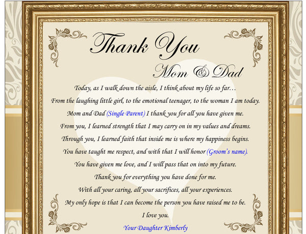 wedding thank you poem