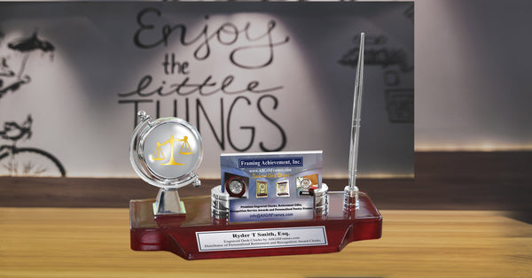 Law Gift Name Desk Engraved Clock Pen Attorney Graduation School Lawyer Graduate University College Legal Paralegal Esquire Passing Bar