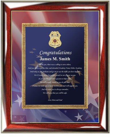 law enforcement graduation plaque