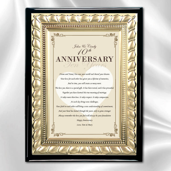 personalized anniversary poetry plaque