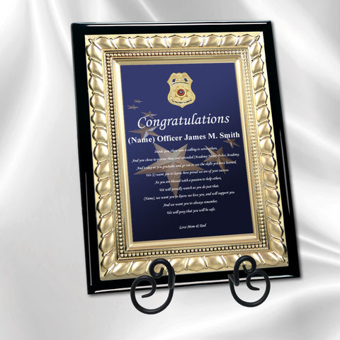 Congrats Police Sheriff Plaque Graduation Present