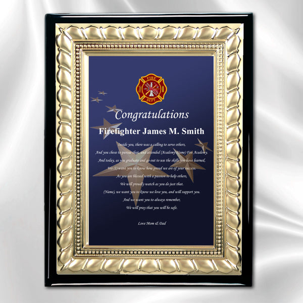 firefighter academy gift plaque