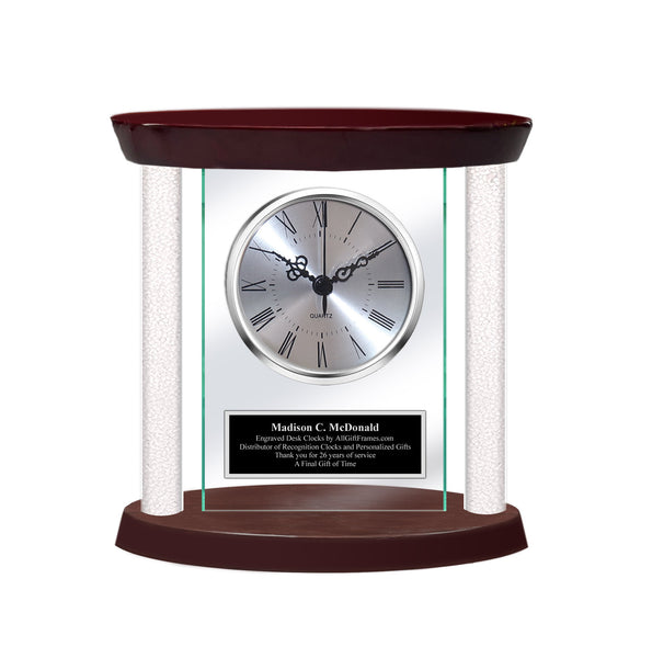 Personalized Clocks Home Office Gift Corporate Employee Engravable Custom Glass Wood Diamond Luxury Executive Engraved Congratulations Thanks