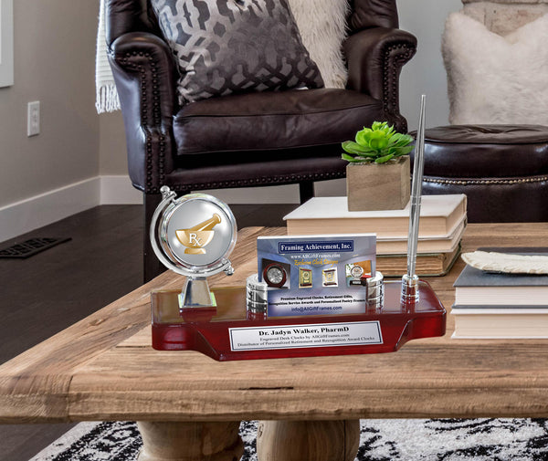 Customize Nameplate Engrave Desk Clock Business Card Pen PharmD Doctor Pharmacy Gift Graduation Graduate Pharm Tech PharmD School Office