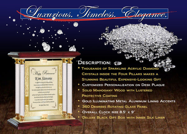 Personalized Retirement Gift Plaque Custom Unique Desk Award Retiree Employee Boss Farewell Engrave Him Her Going Away Appreciation Gold