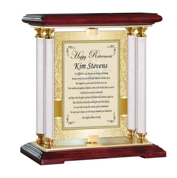 Personalized Retirement Gift Plaque Custom Unique Desk Award Retiree Employee Boss Farewell Engrave Him Her Going Away Appreciation Gold