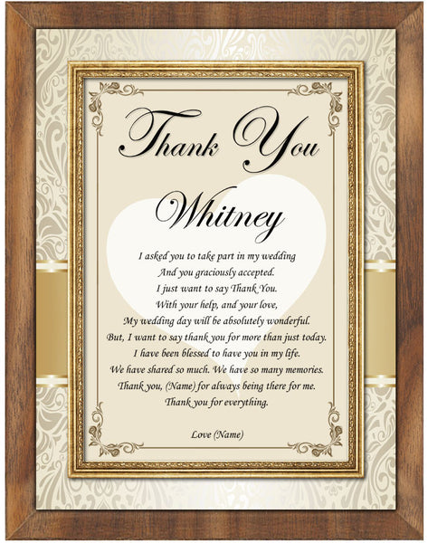 maid of honor gift plaque
