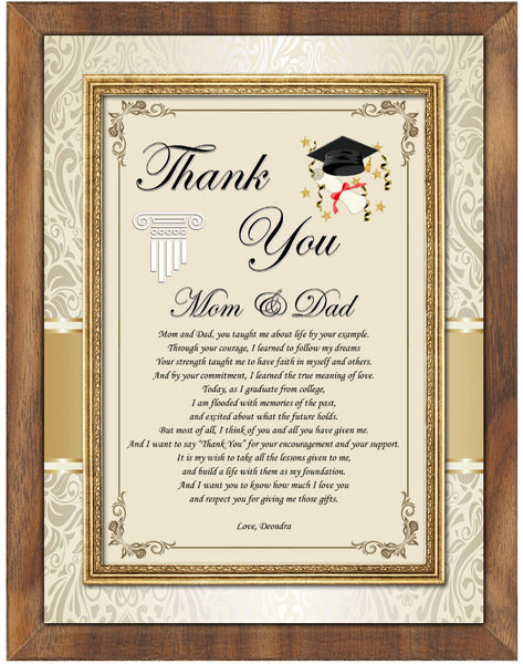 thank you graduation plaque