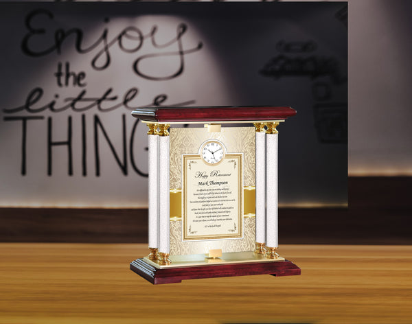 Customize Gold Personalized Clock Best Retirement Gifts Congratulations Luxury Him Her Expensive Present Appreciation Going Away Thank You