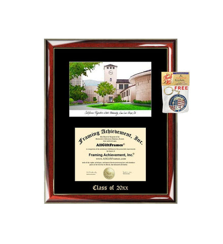 California Poly State University San Luis Obispo Graduation Custom Frame Emboss Lithograph Diploma Degree Framing Embossed Bachelor MBA Master PHD Certificate Framing