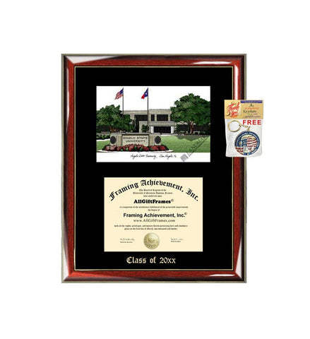 Angelo State University Graduation Custom Frame Emboss Lithograph Diploma Degree Framing Embossed Bachelor MBA Master PHD Certificate Framing